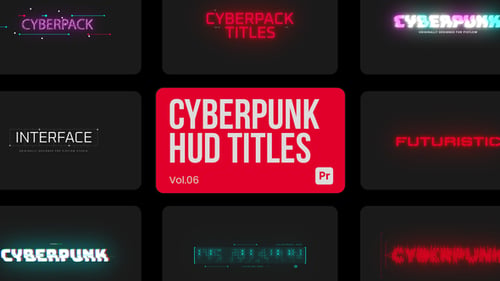 Títulos de Cyberpunk HUD 06 para Premiere Pro