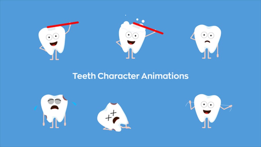 Teeth Character Animations, Elements ft. dental reel & dental clinic ...