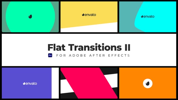 Flat Geometric Shape Overlay Video Transitions Pack, Elements ft ...
