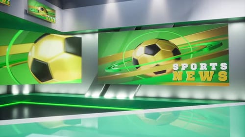 3D Rendering Virtual TV Sport Studio News Backdrop For TV Shows