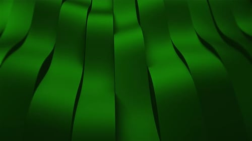 3d Wavy Band Green