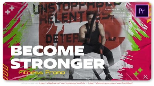 Energetic Fitness Promo Video with Grunge Graphics and Dynamic Typography