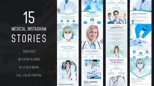 Modern Medical Clinic Instagram Stories Template with Geometric Transitions
