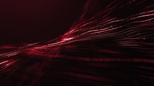 Futuristic Glowing Particle Waves Background Loop