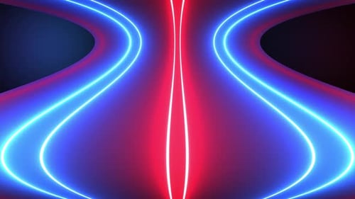 Dynamic Neon Curved Lines Abstract Motion Background Loop