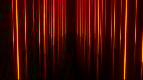 Orange Gradient Led Neon Lines in Corridor Tunnel 3D Render Background Seamless Animation