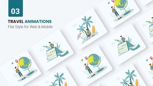 Animated Flat Design Travel Illustrations
