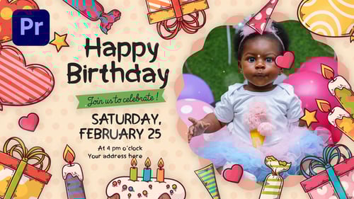 Playful Animated Birthday Invitation with Festive Party Elements