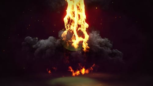 Explosive Fire and Smoke Logo Reveal