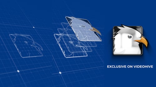 Blueprint Grid Logo Reveal 4