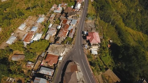 Mountain Landscape Farmlands and Village Bali, Indonesia.