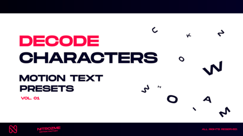 Texto em movimento de personagens: Decode Vol. 01