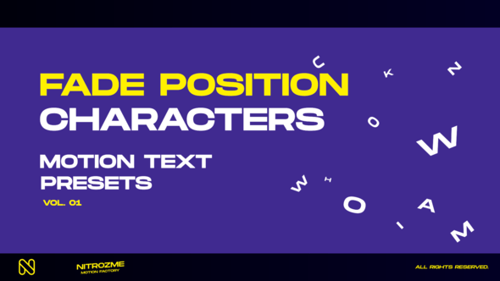 Texte animé des personnages : Fade Position, vol. 01