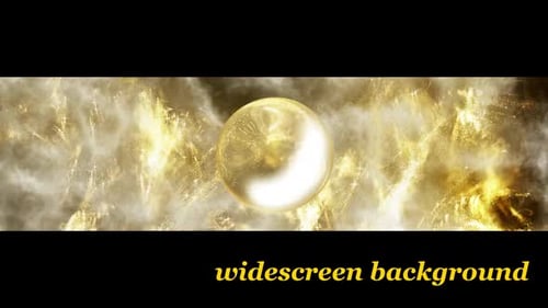 Abstract Sphere and Golden Particles Cosmic Background Animation