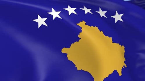 Waving National Flag of Kosovo Animation