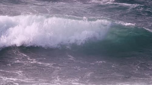 Blue Water of Ocean Crashing