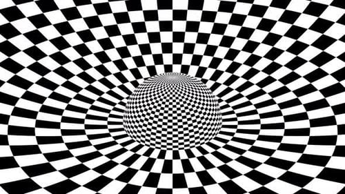 Hypnotic Checkered Sphere Optical Illusion Loop