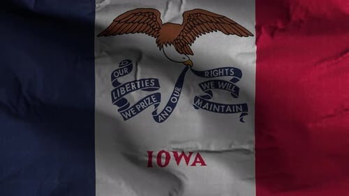 Realistic Waving Iowa State Flag Seamless Animation