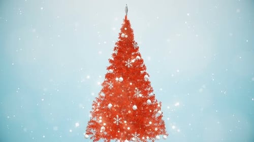 Festive Animated Christmas Tree with Snowfall