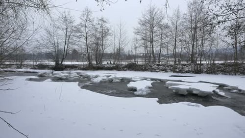 View of a frozen river