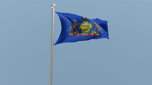Seamless Loop of Pennsylvania State Flag Waving