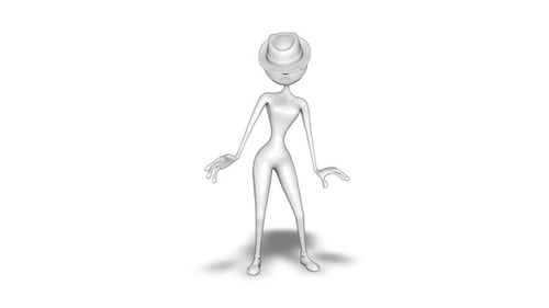 Sketch Animated Dancing Character Wearing Hat and Sunglasses