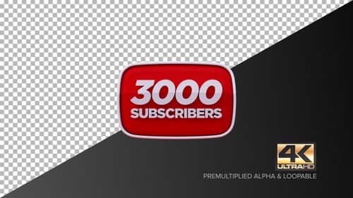 3D Play Button Subscriber Milestone Celebration
