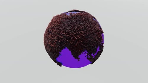 The earth rotates with the purple sea