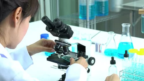 Scientist female working in laboratory