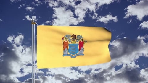 New Jersey-Flagge wehend 4k