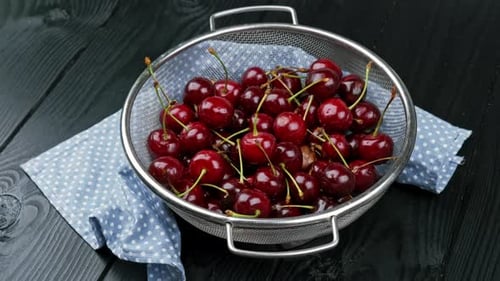 A Bowl of Fresh Washed Cherries