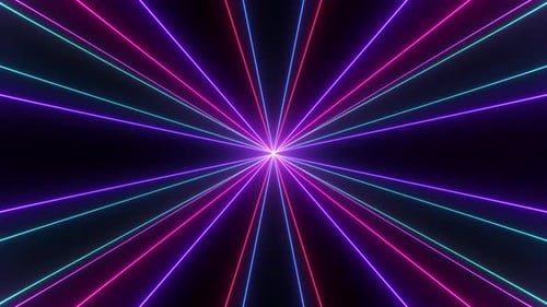 Neon Glowing Starburst Lines Abstract Motion Background