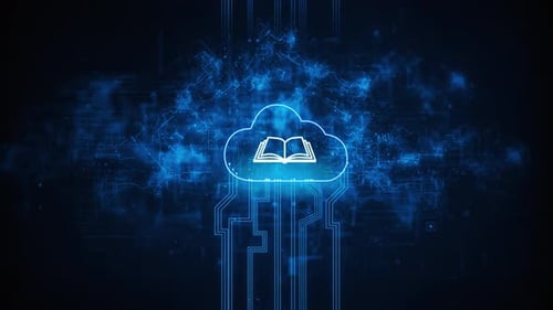 Cloud, digitales Cloud Computing, offenes Buch