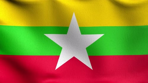 Waving Flag of Myanmar Animation Loop