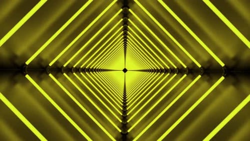 Rotating 3d Tunnel with Neon Squares