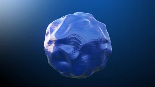 Abstract Blue Fluid Organic Sphere Motion Background Loop