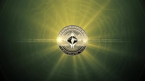Futuristic Ethereum Cryptocurrency Logo Reveal Animation