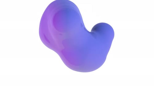 3D-Banner auf einem weichen, bunten Hintergrund. Minimalistisches Covervideo Organisch gestaltete Flüssigkeit