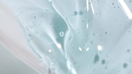 Clear Gel Being Stirred, Close Up