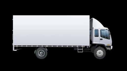 Animated Delivery Truck with Alpha Channel for Logistics