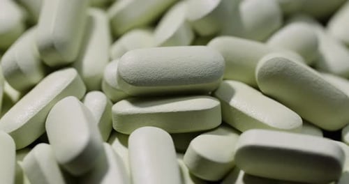 Close Up of White Pills