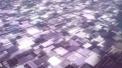 Futuristische Sci-Fi-Bewegungstechnologie Abstrakte virtuelle Metalllandschaft - 4K