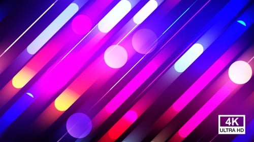 Abstract Neon Lines and Glowing Circles Moving Background Loop