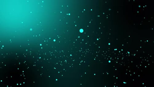 Animationsschleife fliegender Partikel auf blauem Hintergrund