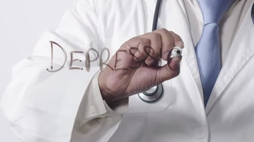 Asian Doctor Writing Depression