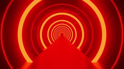 Túnel inverso con fondo de anillo rojo Vj Loop HD