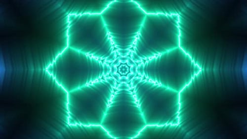 Vibrant Neon Geometric Pulsating Tunnel Animation