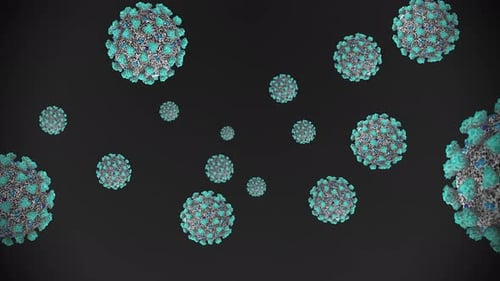 3D Animated Virus Particles Flowing for Medical Science Projects