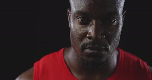 Athletic man after exercise