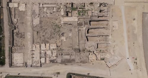 Images aériennes des anciens vestiges de la ville côtière de Césarée, construite sous Hérode le Grand d.